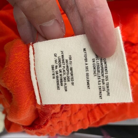 Anthropologie Cartonnier Orange Eisenhower  Full Zip‎ Bomber Jacket linen sz S - Picture 8 of 8